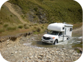 Explorer fording a stream